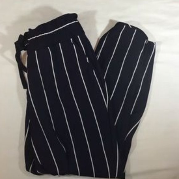 Zara Navy and White Striped Pants - Picture 3 of 3